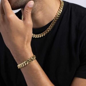 Voro Gold Cuban Chain + Bracelet Bundle - 12mm 30% OFF