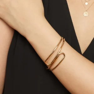 Double Bypass Bangle in Yellow Gold 30% off