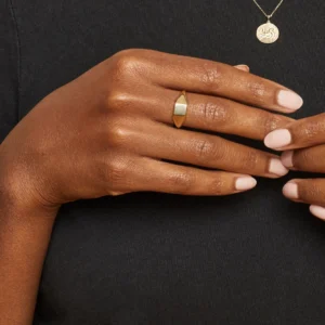 Florence Square Signet Ring in Yellow Gold 30% off